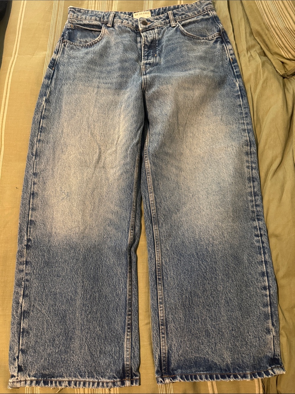 Free People Women's WE THE FREE DEEP TRANCE DROPPED BOYFRIEND Crop Jeans